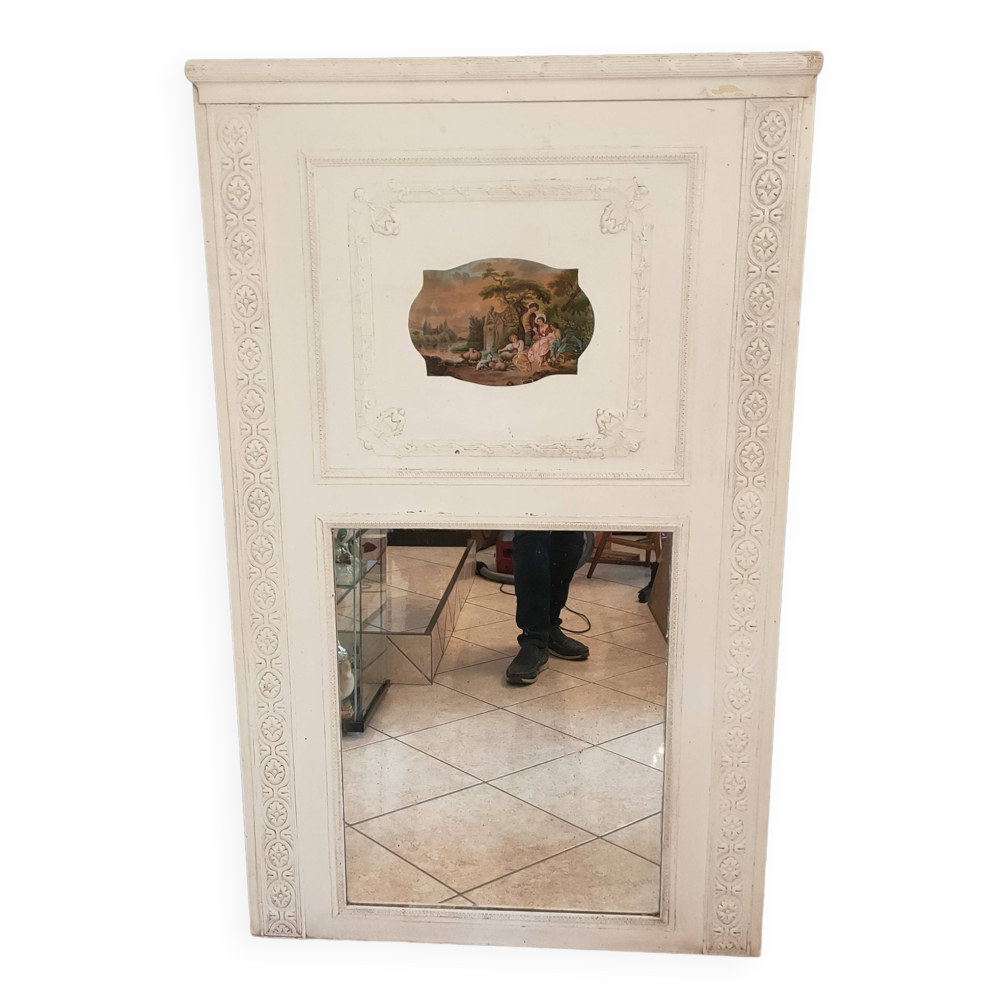 trumeau mirror from the 1920s in painted wood