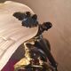 gilded bronze lamp 58x25x6kg glass shell lampshade 1960 original electric o