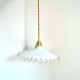 Opaline crenellated pendant light