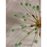 Green Cubes Murano Glass Gold Sputnik Candlestick