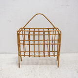 Porte-revues en osier du milieu du siècle, Tchécoslovaquie, années 1960