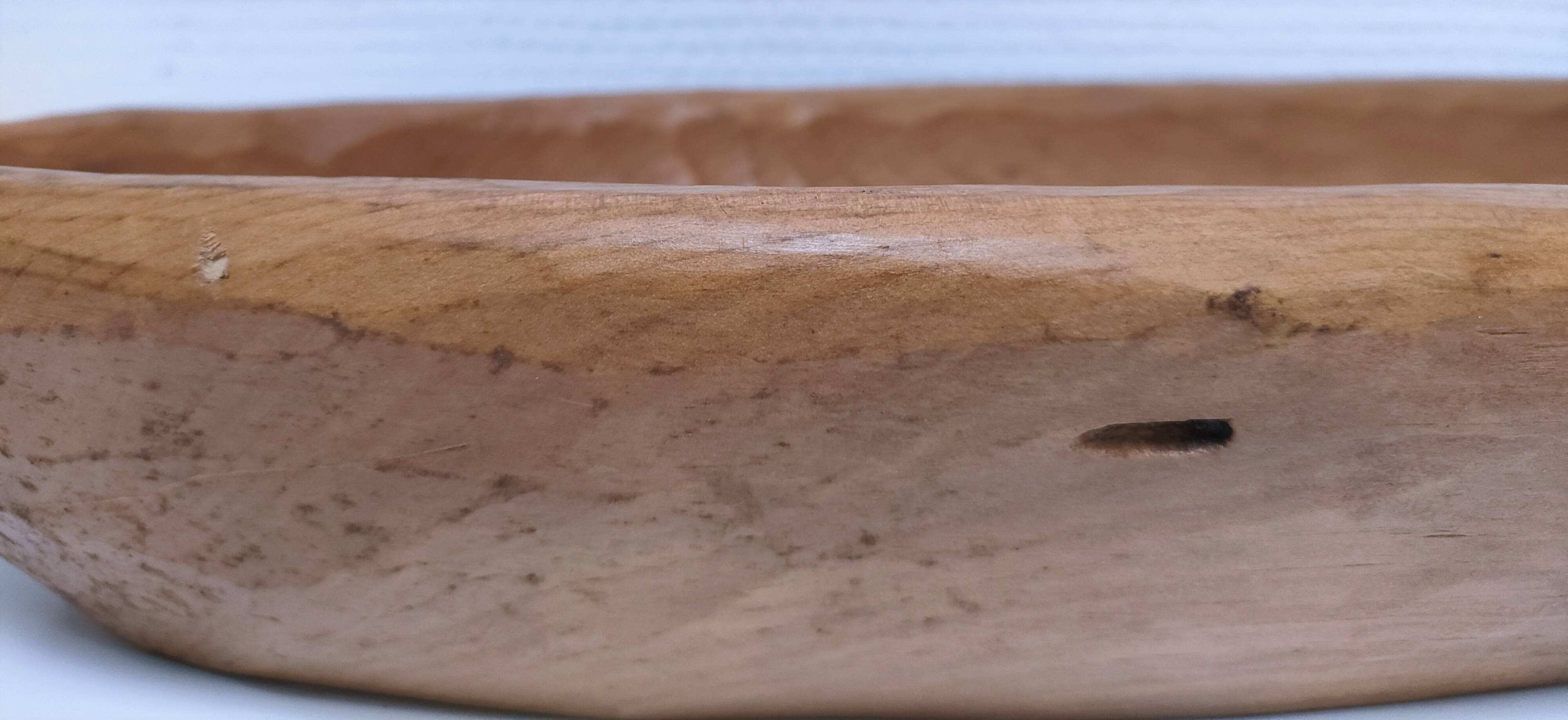 Long carved monoxyl wood cut stamped L. 54 cm