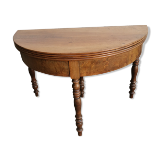 Half moon table in walnut late XIXEME