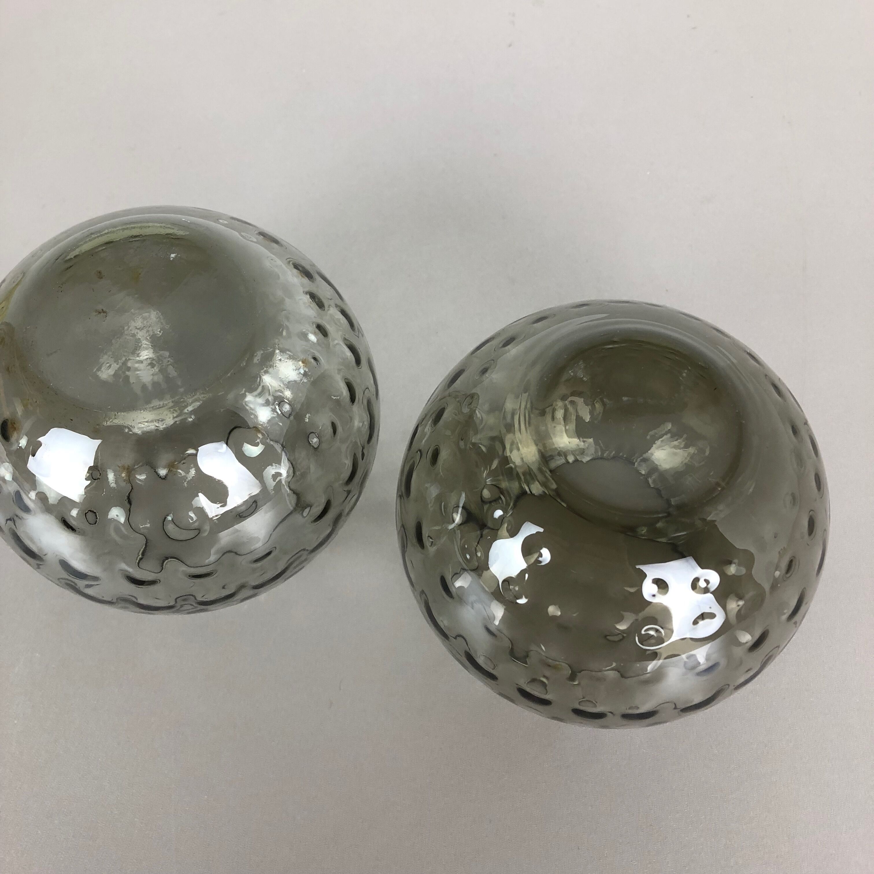 Vintage 1960s Set of 2 Turmalin Vases by Wilhelm Wagenfeld for WMF attrib., Germany BAUHAUS