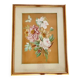 Vintage painting bouquet of peonies with butterflies 1890