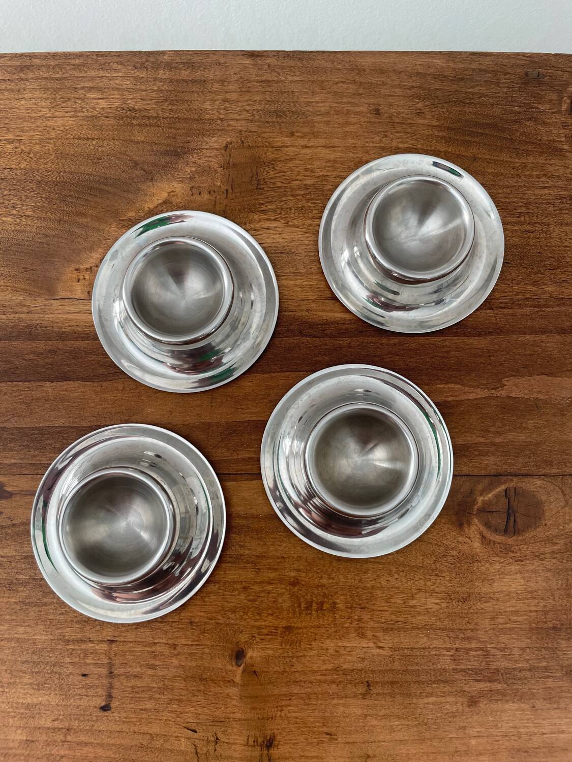 Lot 4 coquetiers inox