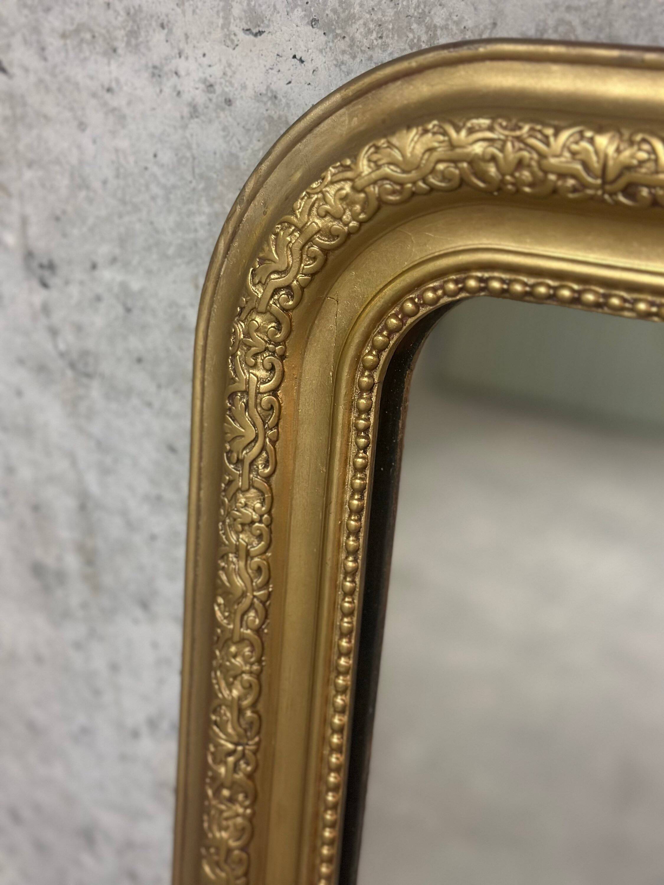 Antique Louis Philippe gilded vintage fireplace mirror - 86.5 x 62 cm