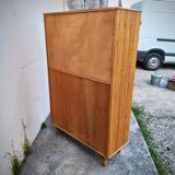 Rattan glazed bookcase