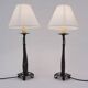 Arts & Crafts pair antique wrought iron table lamps 1920's English, rewired