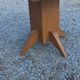 1950s round oak table, 2 heights, central quadripod leg