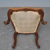 Set of 6 chairs style Louis XV Walnut end XIX