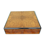 Vintage coffee table in elm magnifying glass 1970 - 70X70X35cm