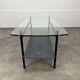 1950s coffee table in metal and glass