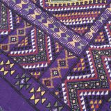 Hand-woven purple margoum rug in natural wool