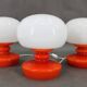 Ensemble de trois lampes de table en verre opalin Stepan Tabery des années 1970, Tchécoslovaquie