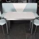 3-seater bench, table and 2 chairs, vintage American dinner style.
