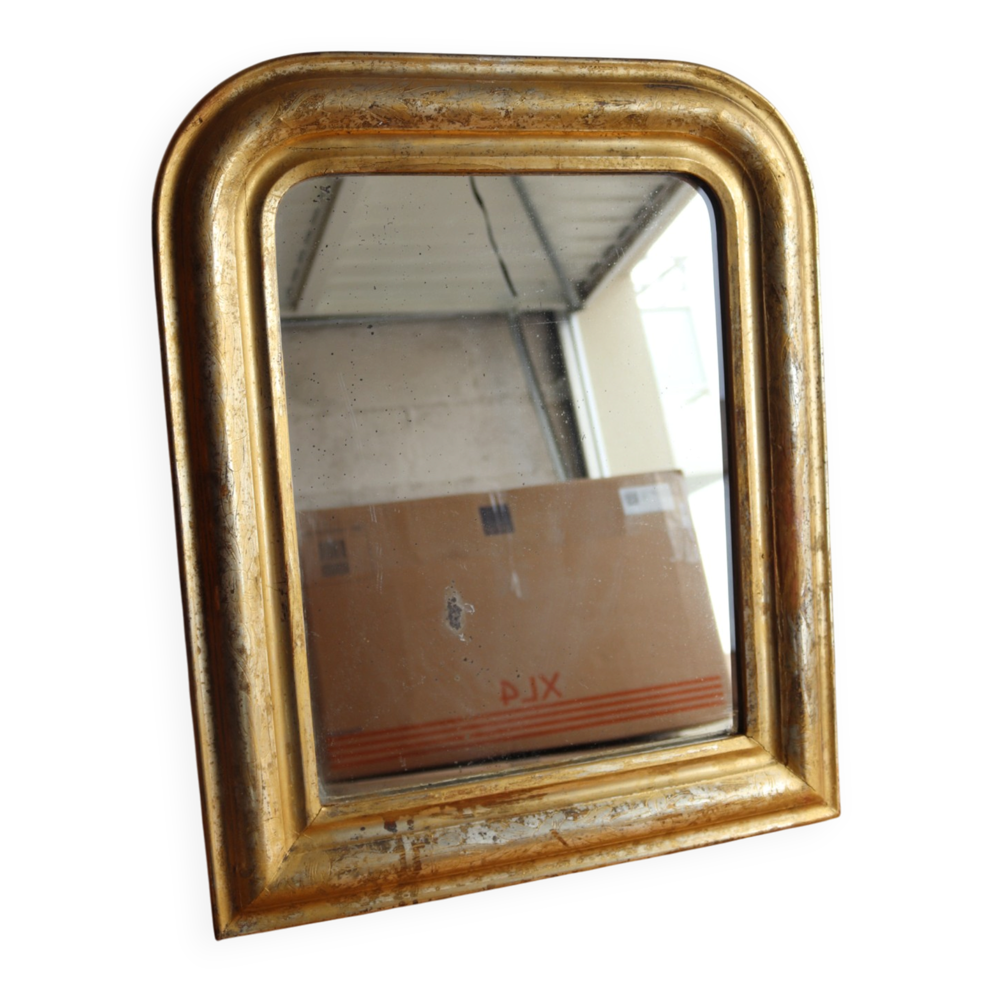 Antique Louis-Philippe gilded small mirror