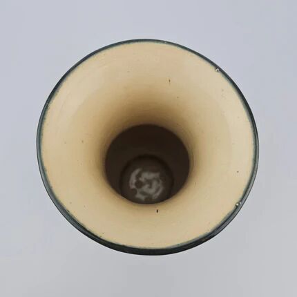 Large multicoloured ceramic vase with floral decoration signed NT.