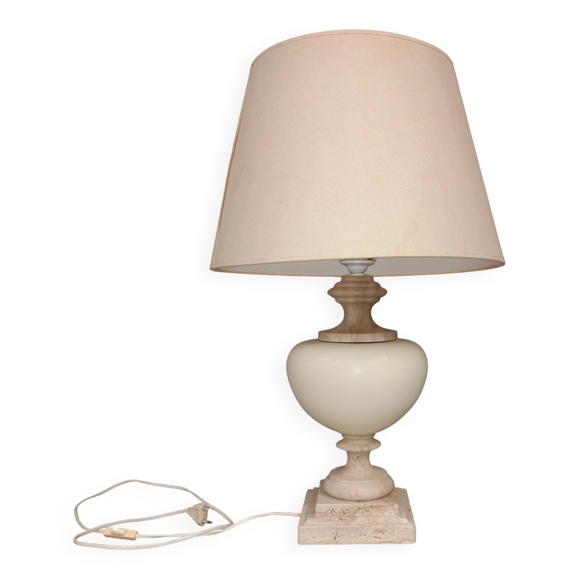 Rare Vintage Roche Bobois Travertine Table Lamp 1970s Design