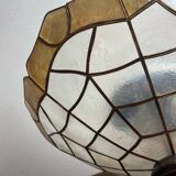 Ceiling light in mother-of-pearl and brass