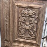 Porte de placard, panneau décoratif en bois coupé de fruit sculpté ancien