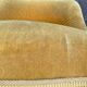 Fauteuil crapaud en velours jaune moutarde du 19ème