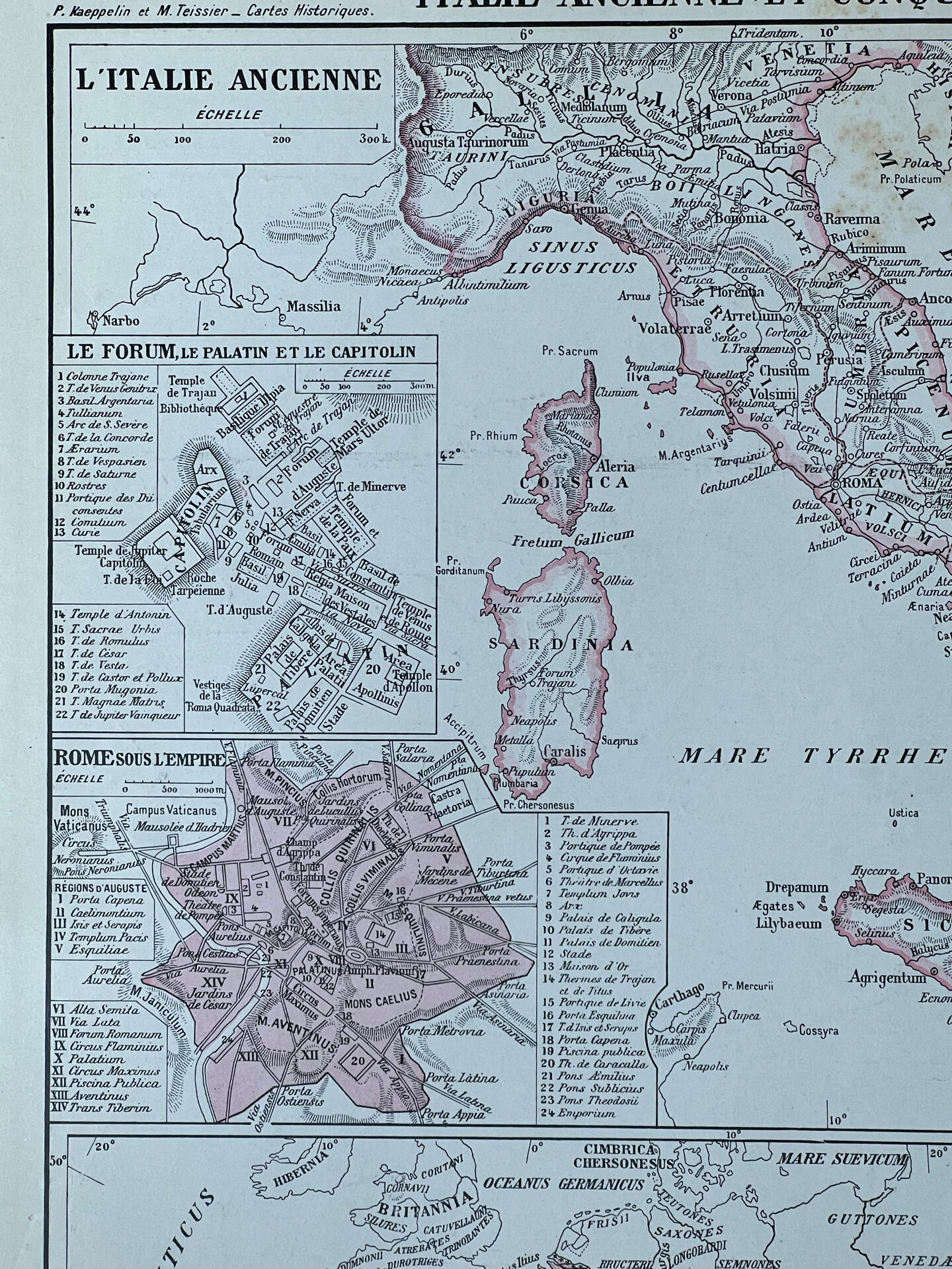 Original map of Italy - 37x27cm - 1908