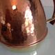 Watering can in hammered red copper and wooden handle/vintage 60s-70s
