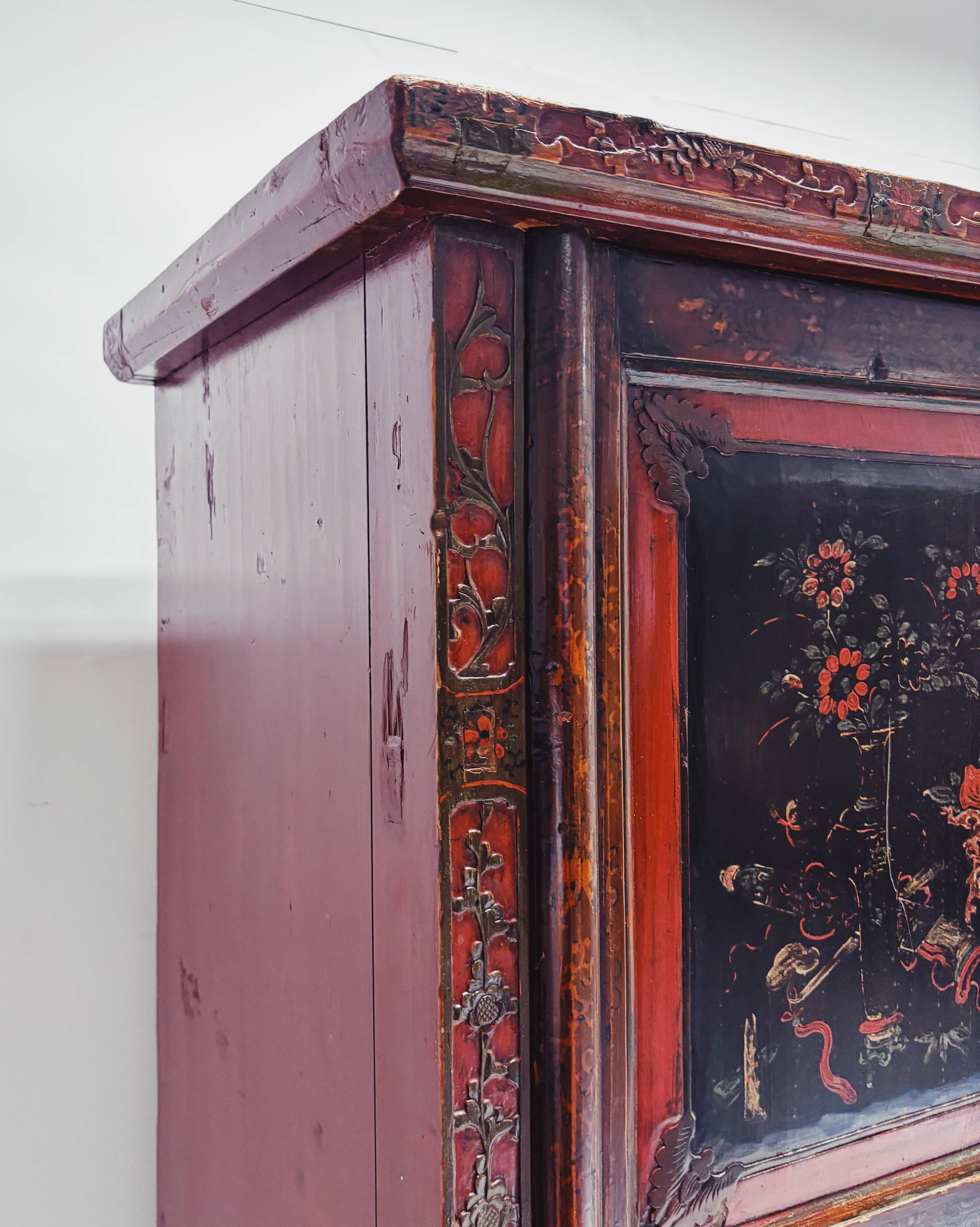 Vintage Chinese Hand-Painted Cabinet