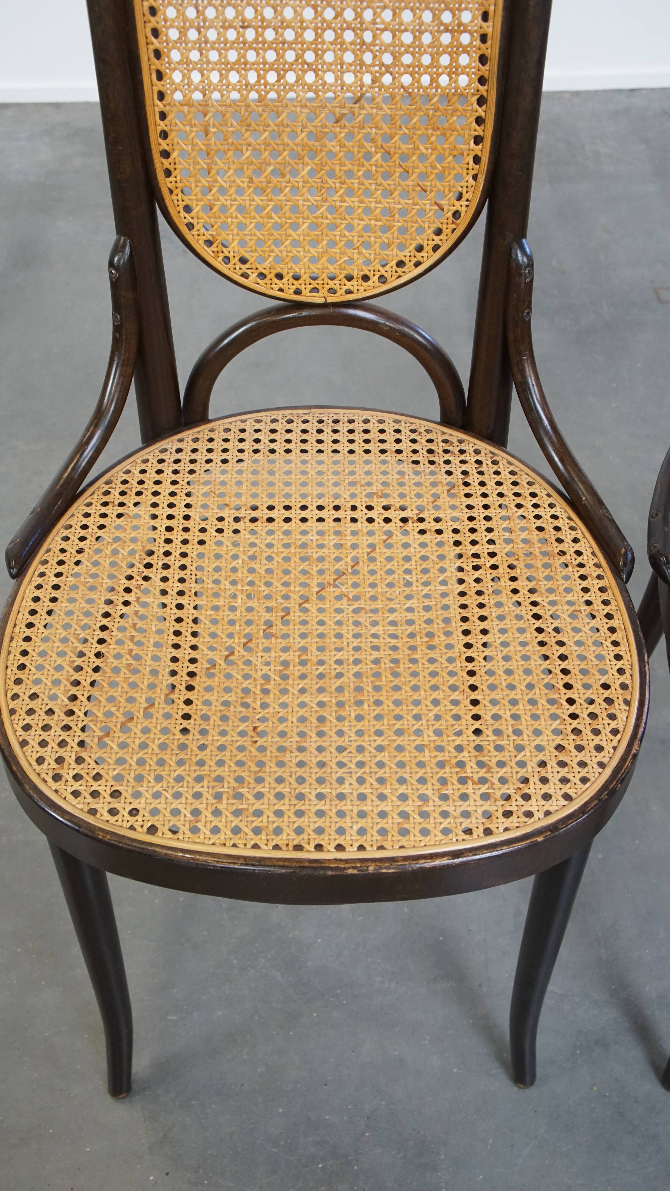 Set of 2 Vintage Bentwood "Long John" Thonet Design High Dining Chairs
