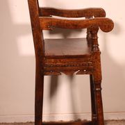 Chaise d'Enfant Haute époque En Chêne Du 17 ° Siècle