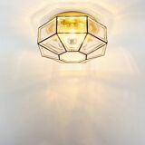 Large Mid-Century Glass Ceiling Light/Flush Mount from Limburg, Germany, 1960s