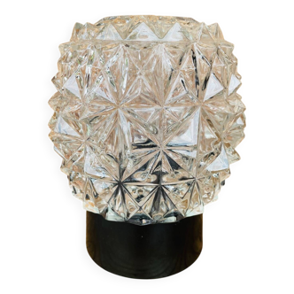 Vintage wall or ceiling light in molded glass
