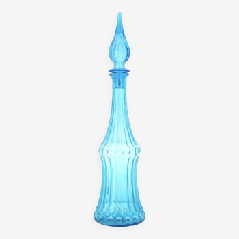 Bouteille carafe bleue en verre Empoli, Italie