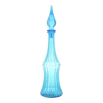 Bouteille carafe bleue en verre Empoli, Italie