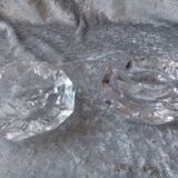 Pair of crystal salerons size 19th sign baccarat