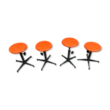 Lot de 4 tabouret industriel de Strafor 1960
