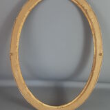 Old Art-Deco oval wood -stucco frame, 56x41 cm, 50x35 cm SB leaf