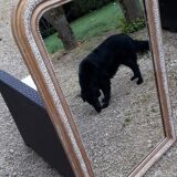 Mirror Napoleon III white waxed gold 117 x 78cm