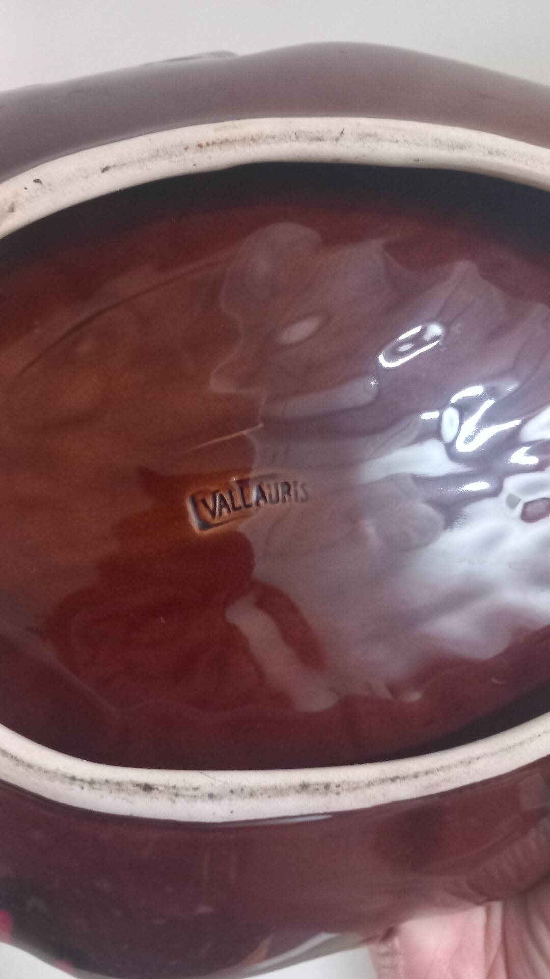 Large ceramic platter from Vallauris vintage – 36x26 cm
