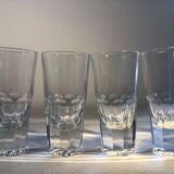 4 vintage cut glass aperitif glasses