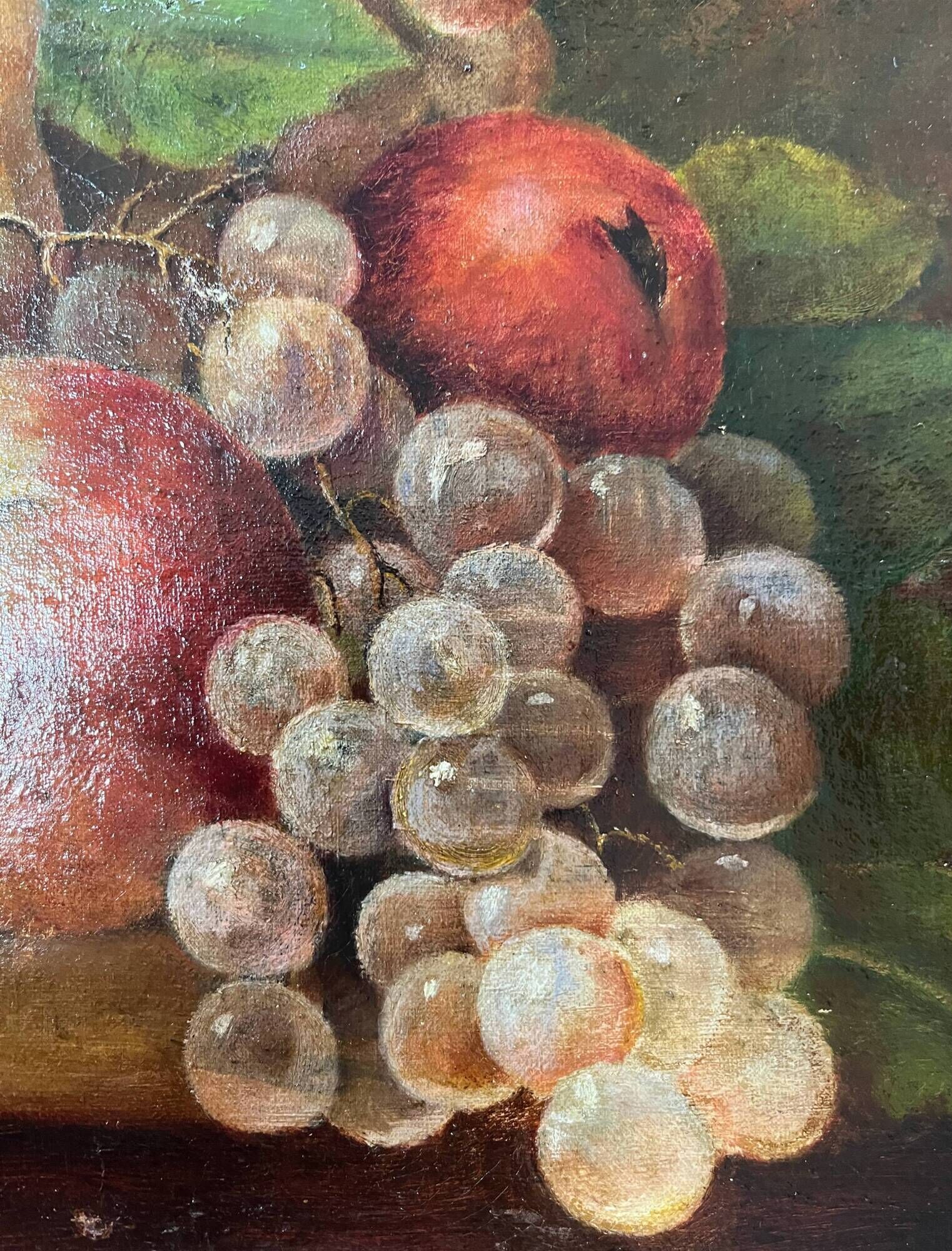 Antique oil painting on canvas "Still Life with Fruit" signed O. Leblond 1922