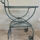 Patinated green-grey wrought iron dessert table