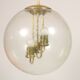 Vintage Big Ball Lamp, Glass and Brass by SAKU, 1970s