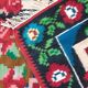 Rug with roses made by hand in Romania