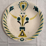 Plates and dish signed by Roger Capron, Vallauris.