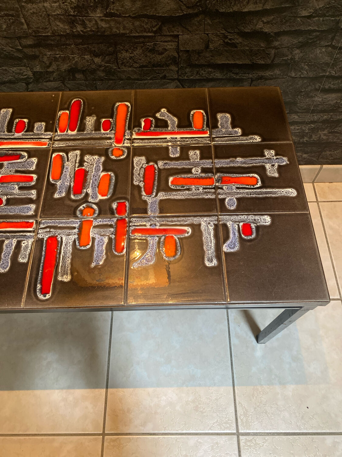 Ceramic coffee table signed Adri