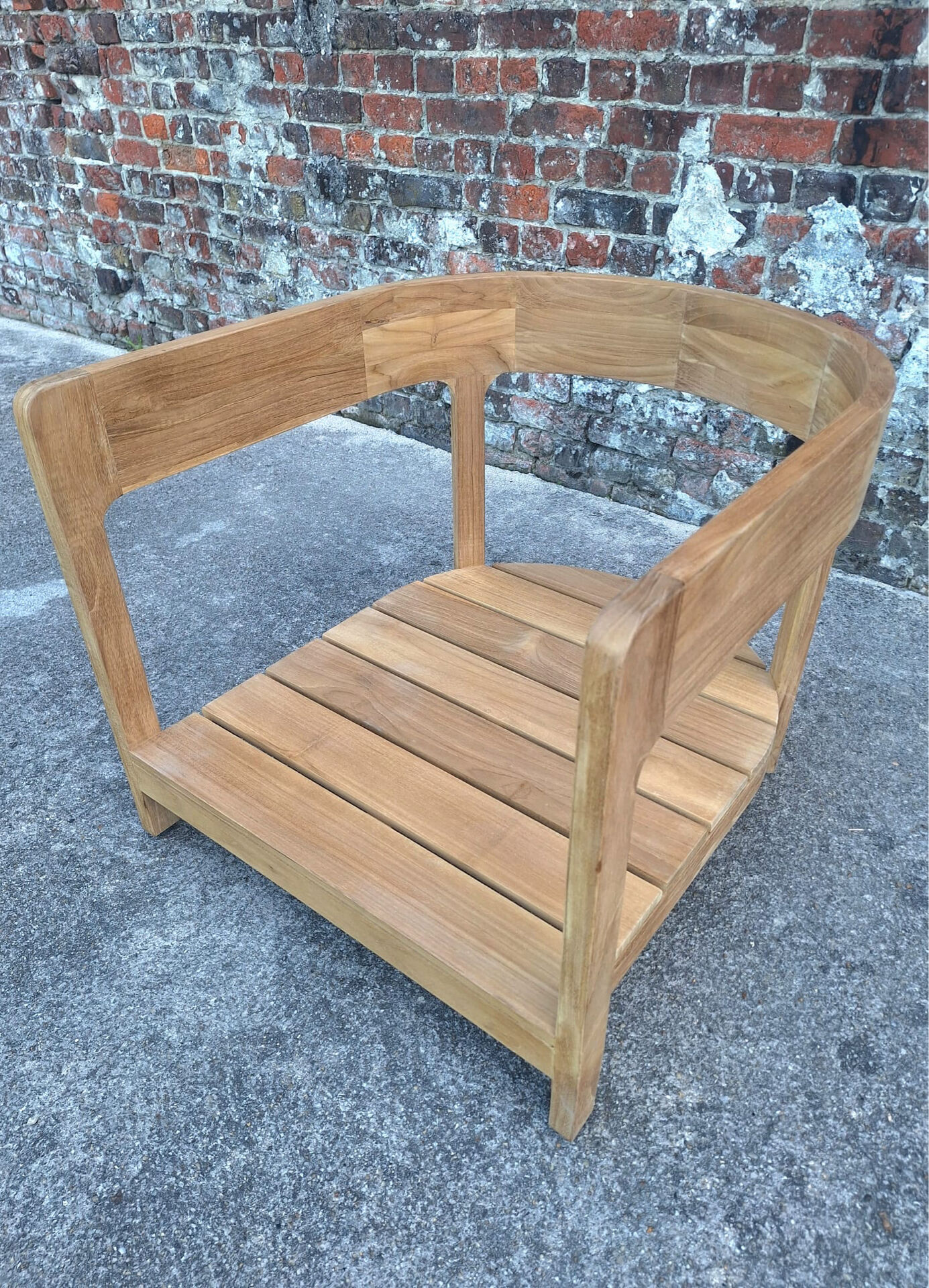 Ampm fauteuil juanpi en teck massif, meuble siège