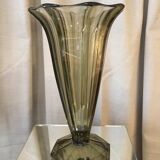 Czechoslovak smoked glass vase from the 1970s