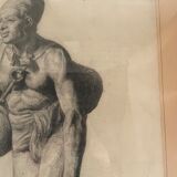 Orientalist charcoal drawing of the early twentieth century